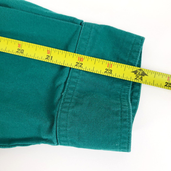 VINTAGE The North Face Mens SIZE M/L Green Button Down Shirt 70s 80s Long Sleeve - Picture 8 of 9
